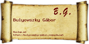 Bulyovszky Gábor névjegykártya