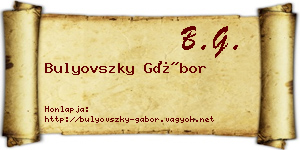 Bulyovszky Gábor névjegykártya